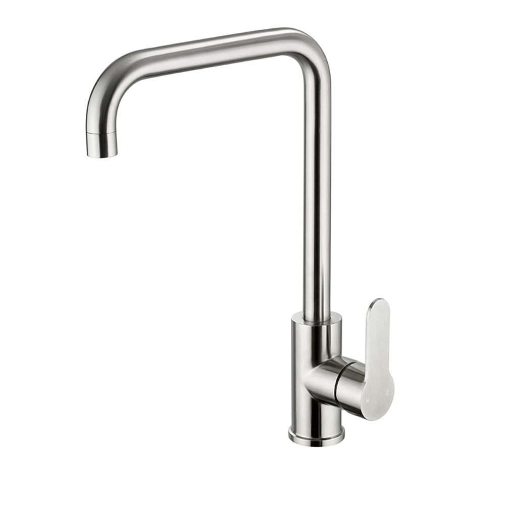 JTP INOX Mono Single Lever Kitchen Sink Mixer with Swivel Spout in Stainless Steel