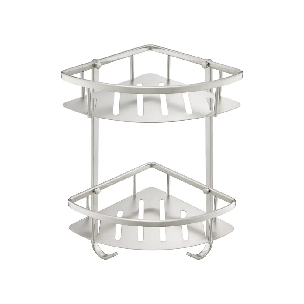 JTP Corner Twin Shower Basket in Stainless Steel