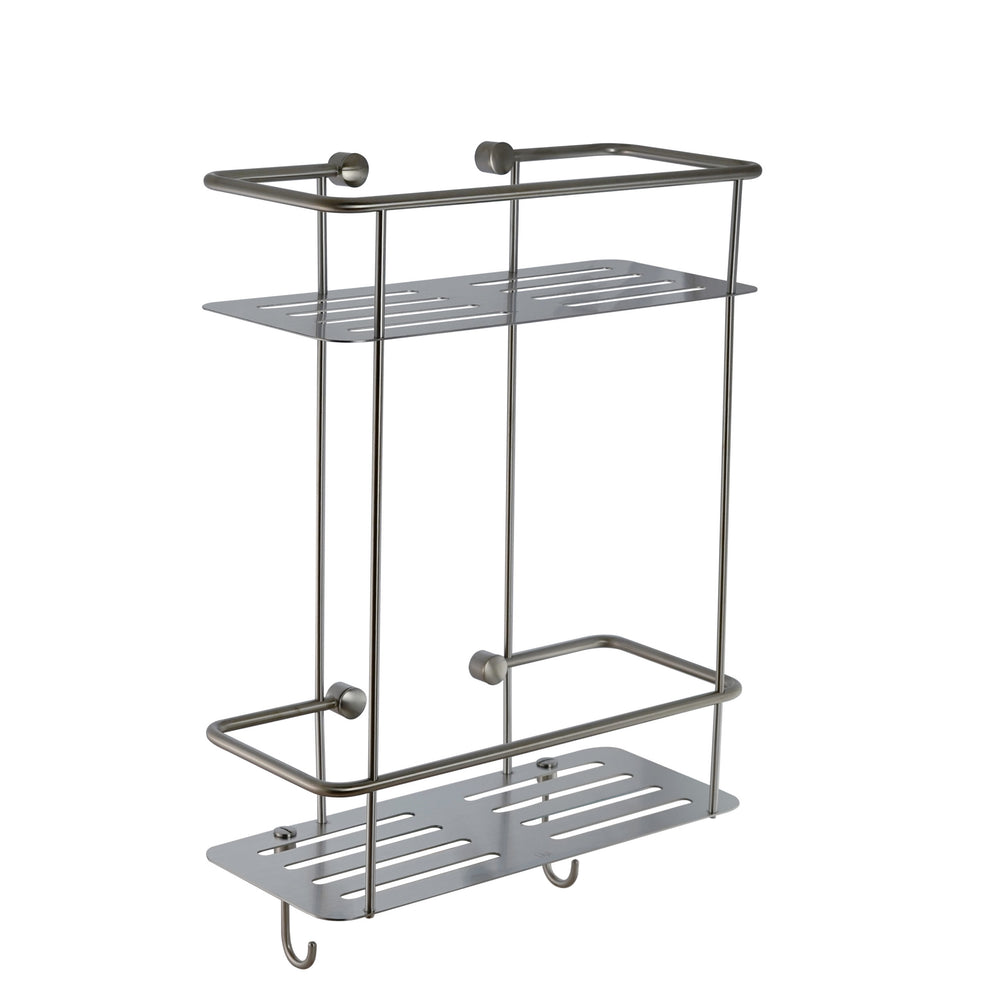 JTP Square Twin Shower Basket in Stainless Steel