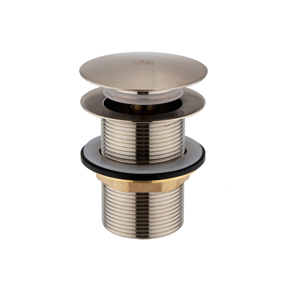 JTP Unslotted Click Clack Bath Waste for Freestanding Baths with No Overflow in Stainless Steel