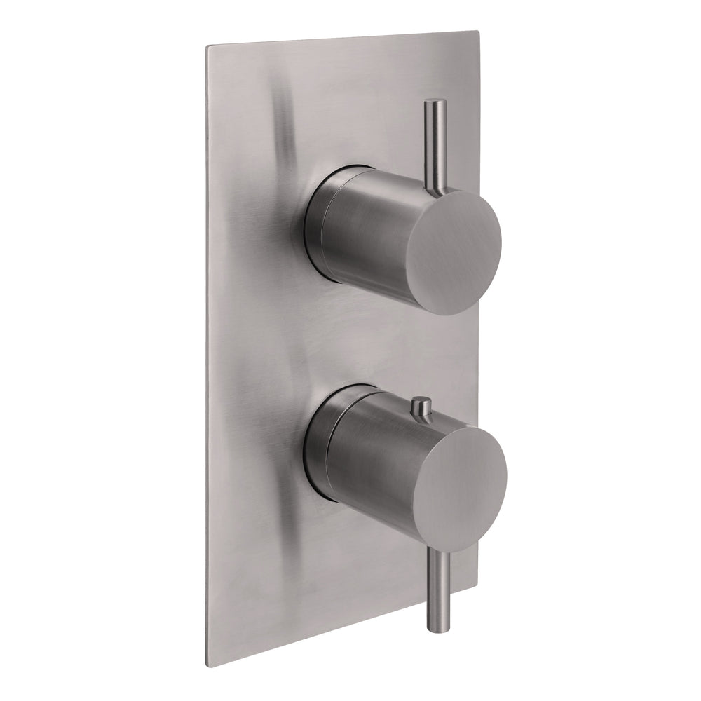 JTP INOX Thermostatic Concealed 1 Outlet Shower Valve in Stainless Steel
