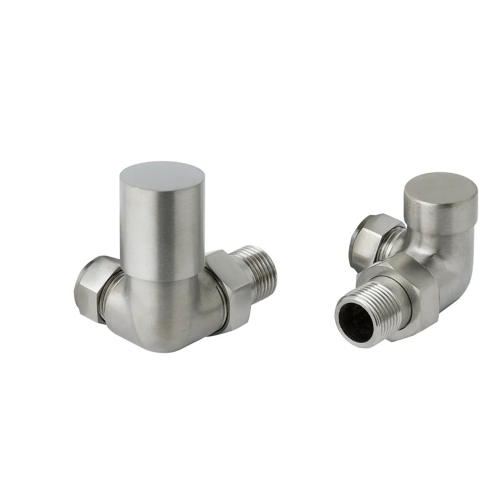 JTP Corner Radiator Valves (Pair) in Stainless Steel