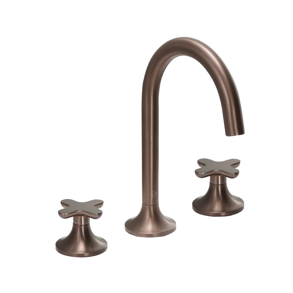 JTP KONO 3 Hole Deck Mounted Basin Mixer in Brushed Bronze