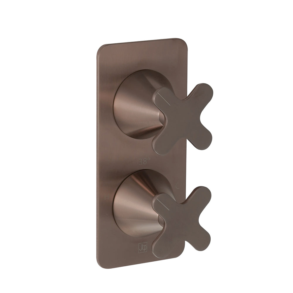 JTP KONO Thermostatic Concealed 2 Outlet Shower Valve KO671 in Brushed Bronze
