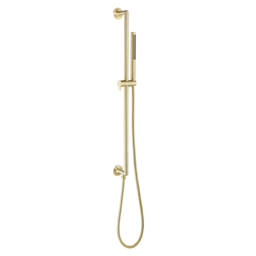 JTP KONO Slide Rail with Pencil Shower Handle and Hose in Brushed Brass