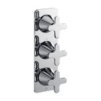 JTP KONO Thermostatic Concealed 3 Outlet Shower Valve, Vertical in Chrome