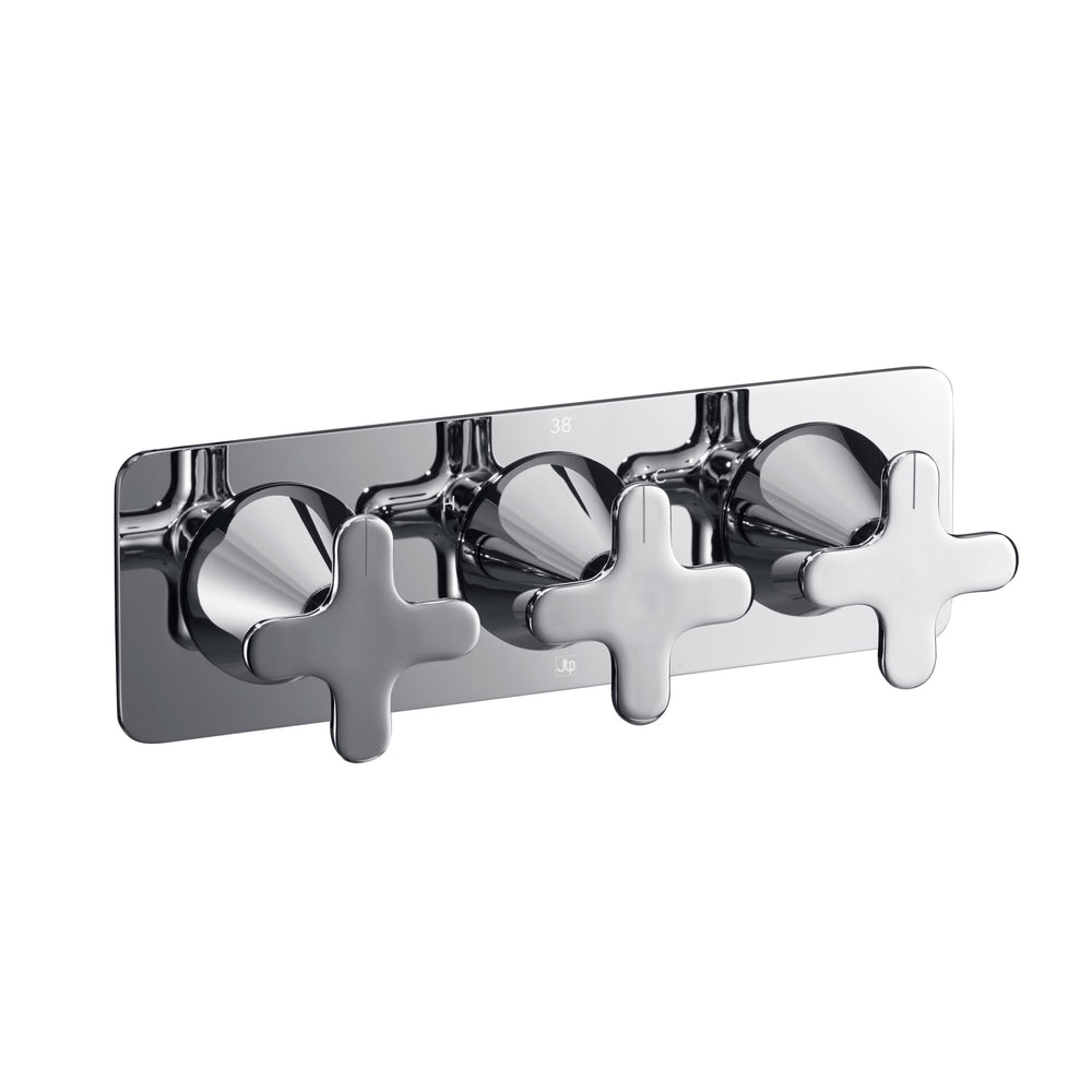 JTP KONO Thermostatic Concealed 2 Outlet Shower Valve, Horizontal in Chrome