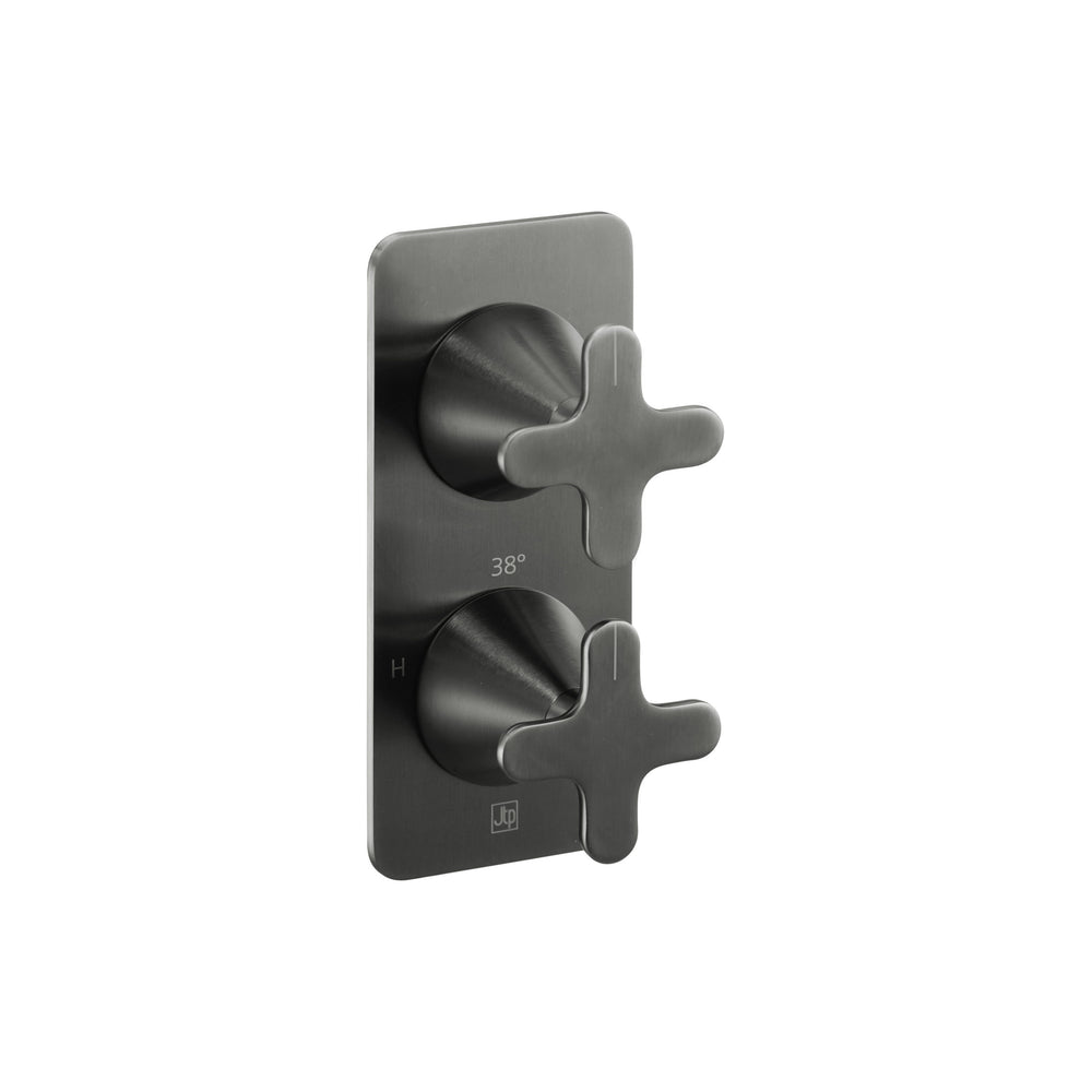 JTP KONO Thermostatic Concealed 2 Outlet Shower Valve KO671 in Brushed Black