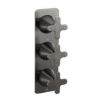 JTP KONO Thermostatic Concealed 3 Outlet Shower Valve, Vertical in Brushed Black