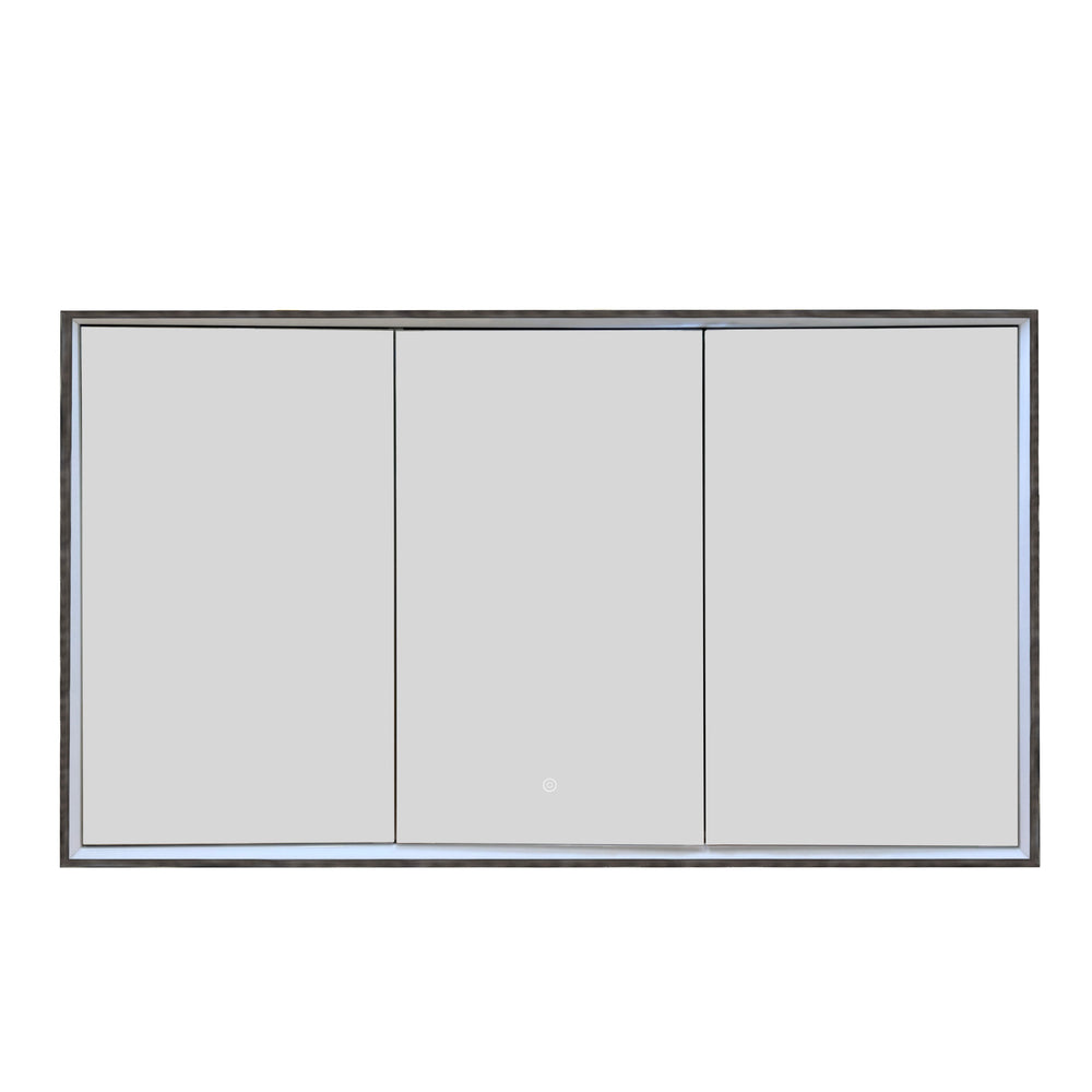 JTP Luca Recessed LED Mirror Cabinet in Brushed Black