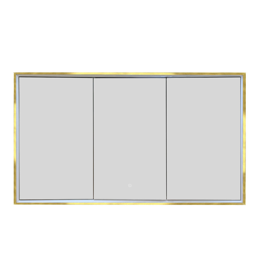 JTP Luca Recessed LED Mirror Cabinet in Brushed Brass