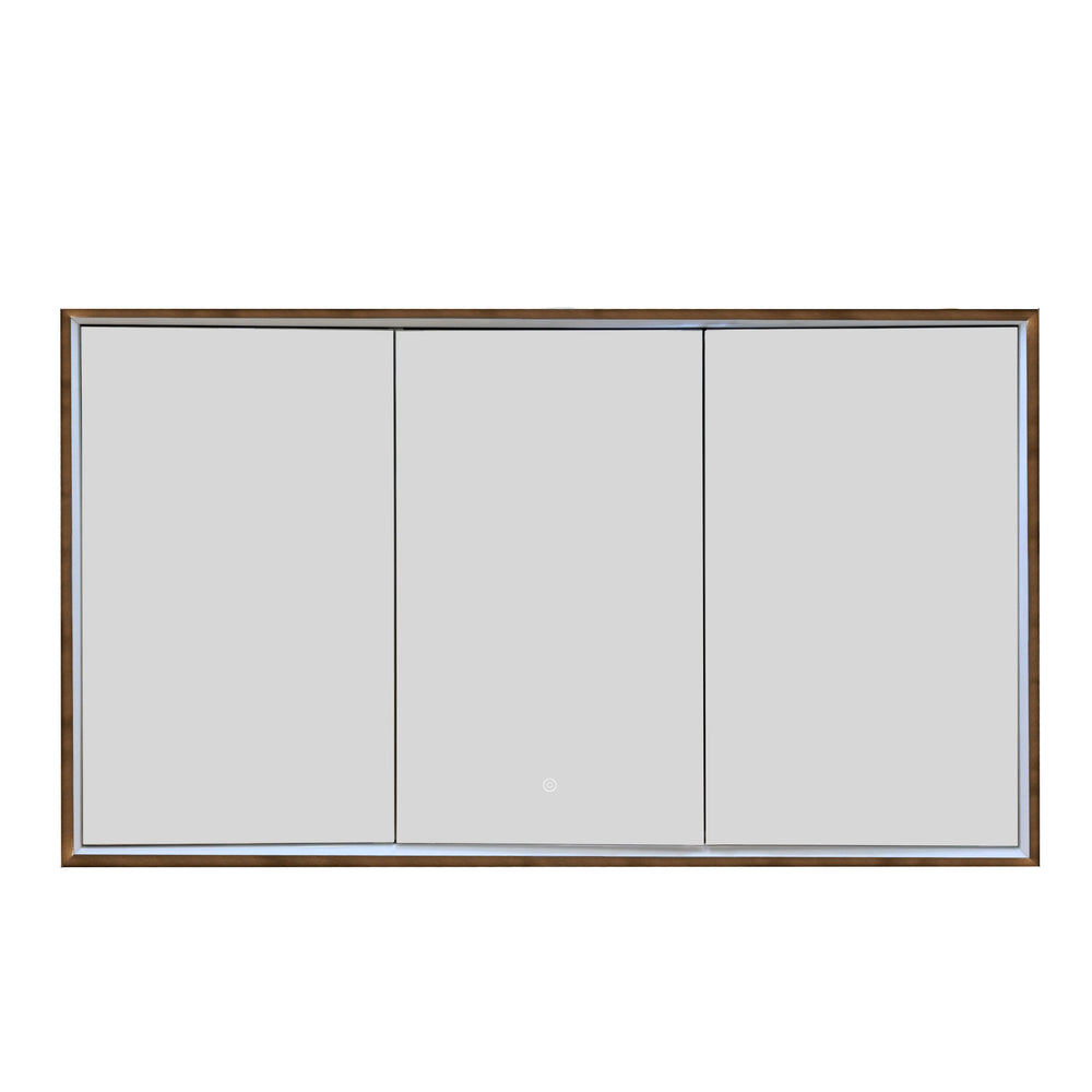 JTP Luca Recessed LED Mirror Cabinet in Brushed Bronze