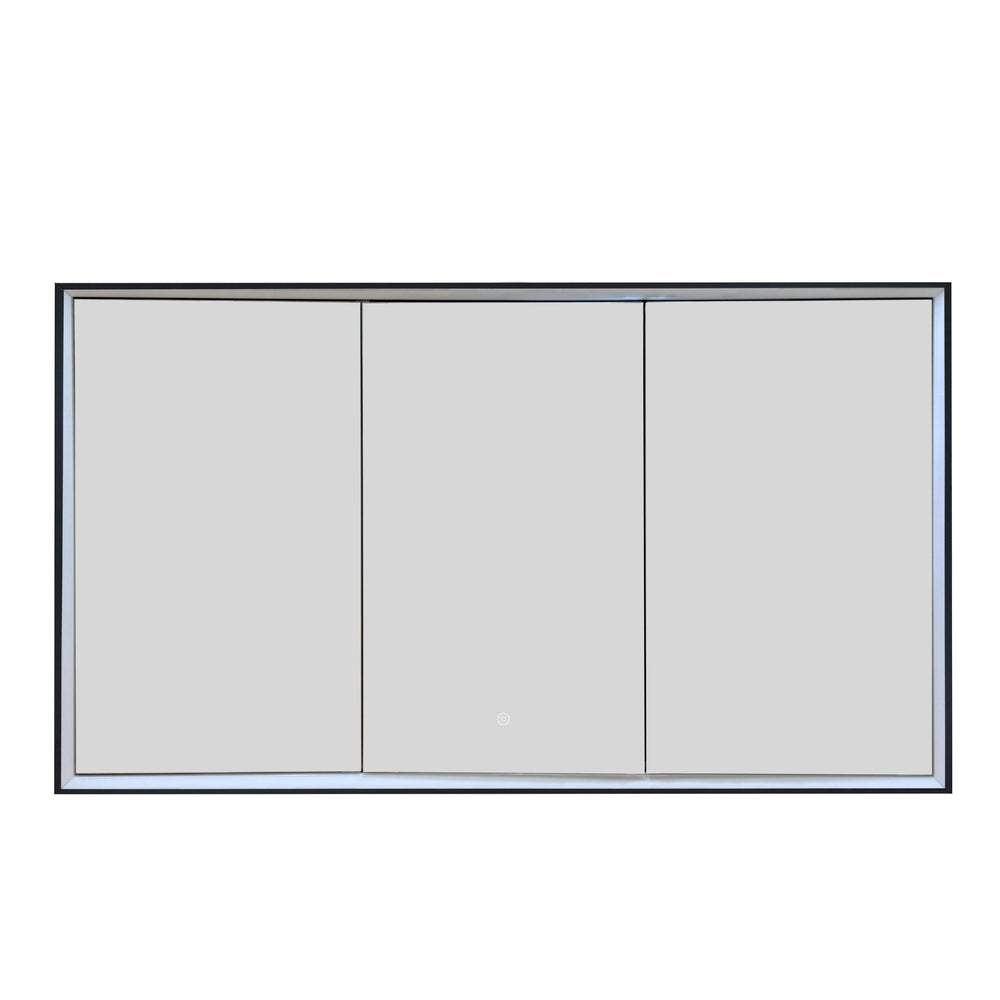 JTP Luca Recessed LED Mirror Cabinet in Matt Black
