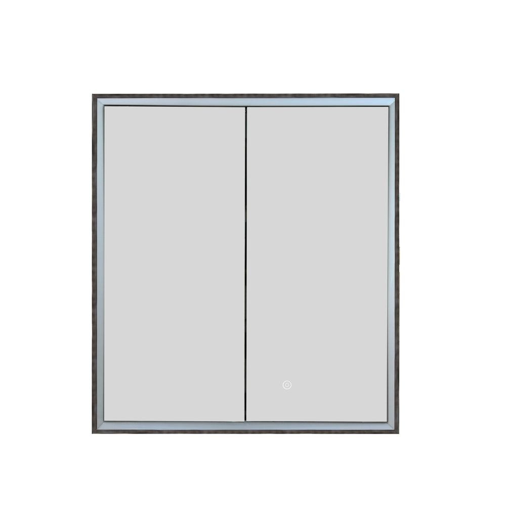 JTP Luca Recessed LED Mirror Cabinet in Brushed Black
