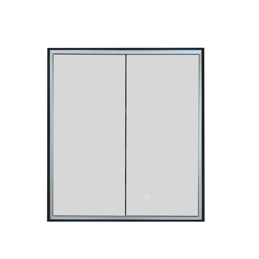 JTP Luca Recessed LED Mirror Cabinet in Matt Black