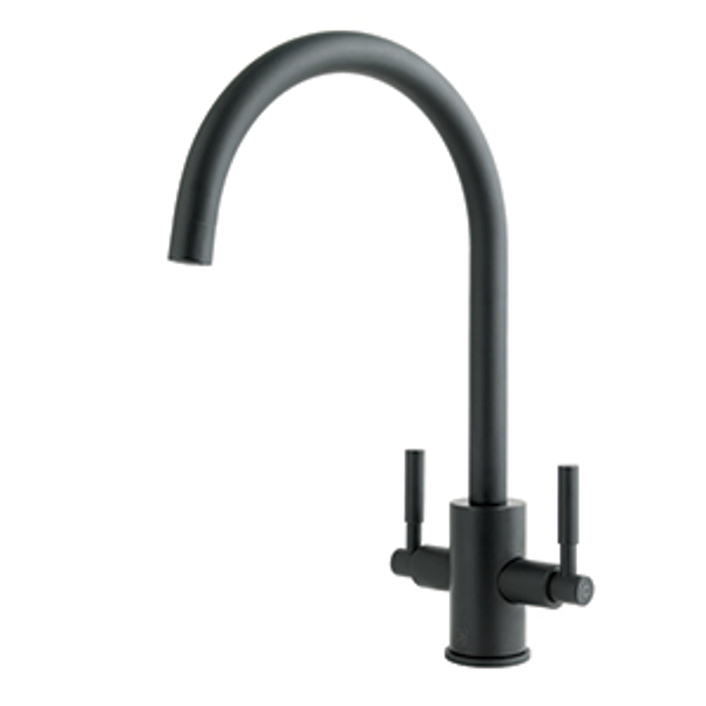 JTP Newbury Kitchen Sink Mixer with Swivel Spout in Matt Black