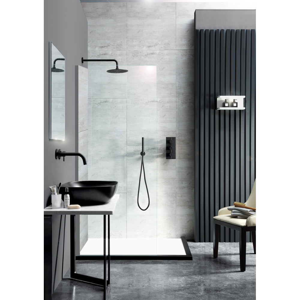 JTP VOS Round Overhead Shower in Matt Black
