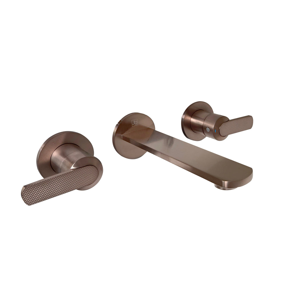 JTP NEO 3 Hole Wall Mounted Basin / Bath Mixer in Brushed Bronze