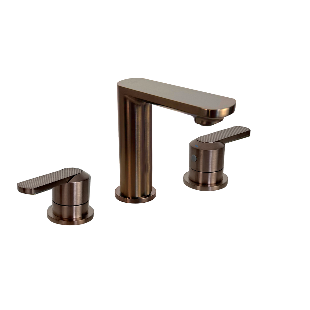 JTP NEO 3 Hole Deck Mounted Basin Mixer in Brushed Bronze