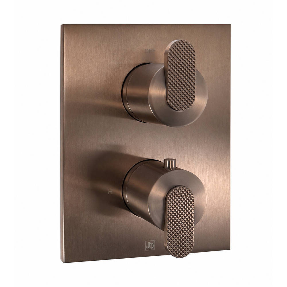 JTP NEO Single Outlet Thermostatic Trimset for Universal Box in Brushed Bronze