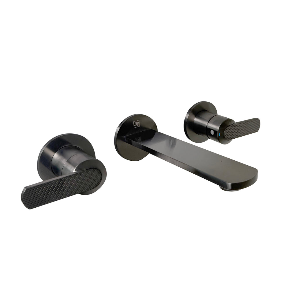 JTP NEO 3 Hole Wall Mounted Basin / Bath Mixer in Brushed Black