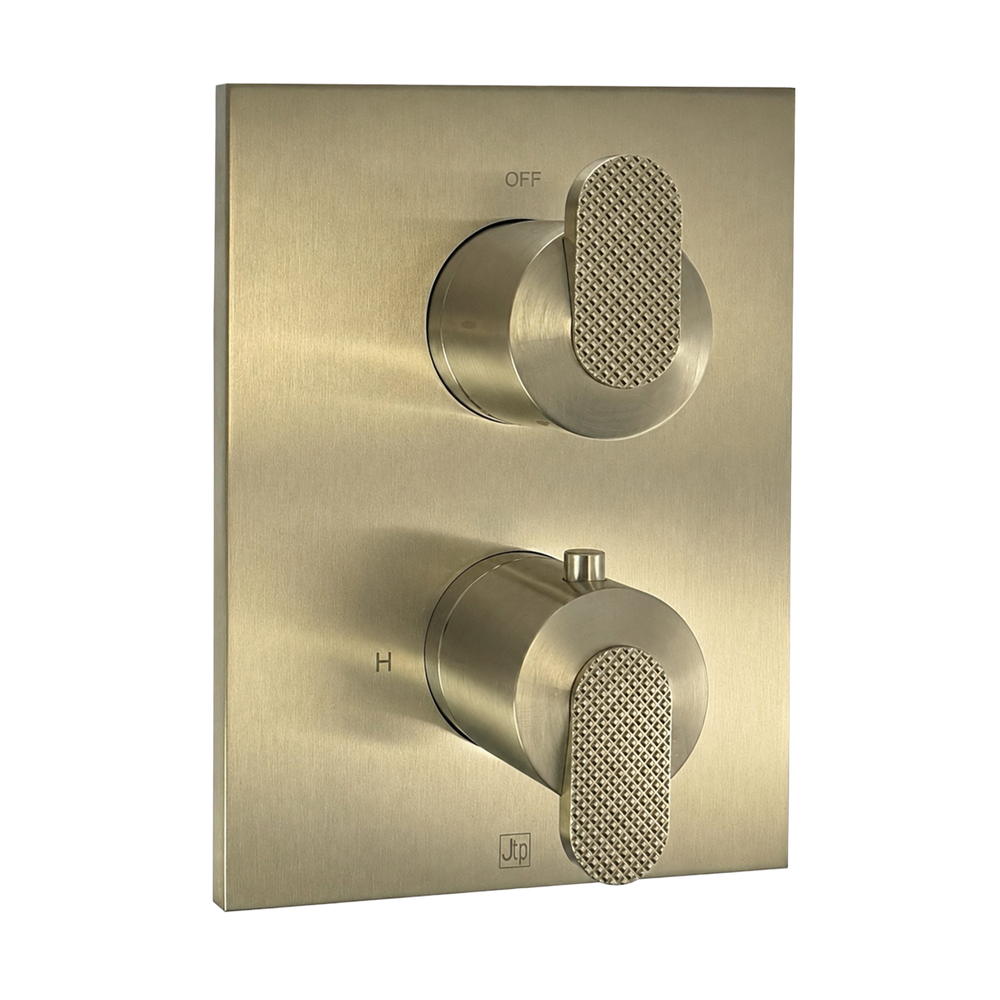 JTP NEO Single Outlet Thermostatic Trimset for Universal Box in Brushed Brass