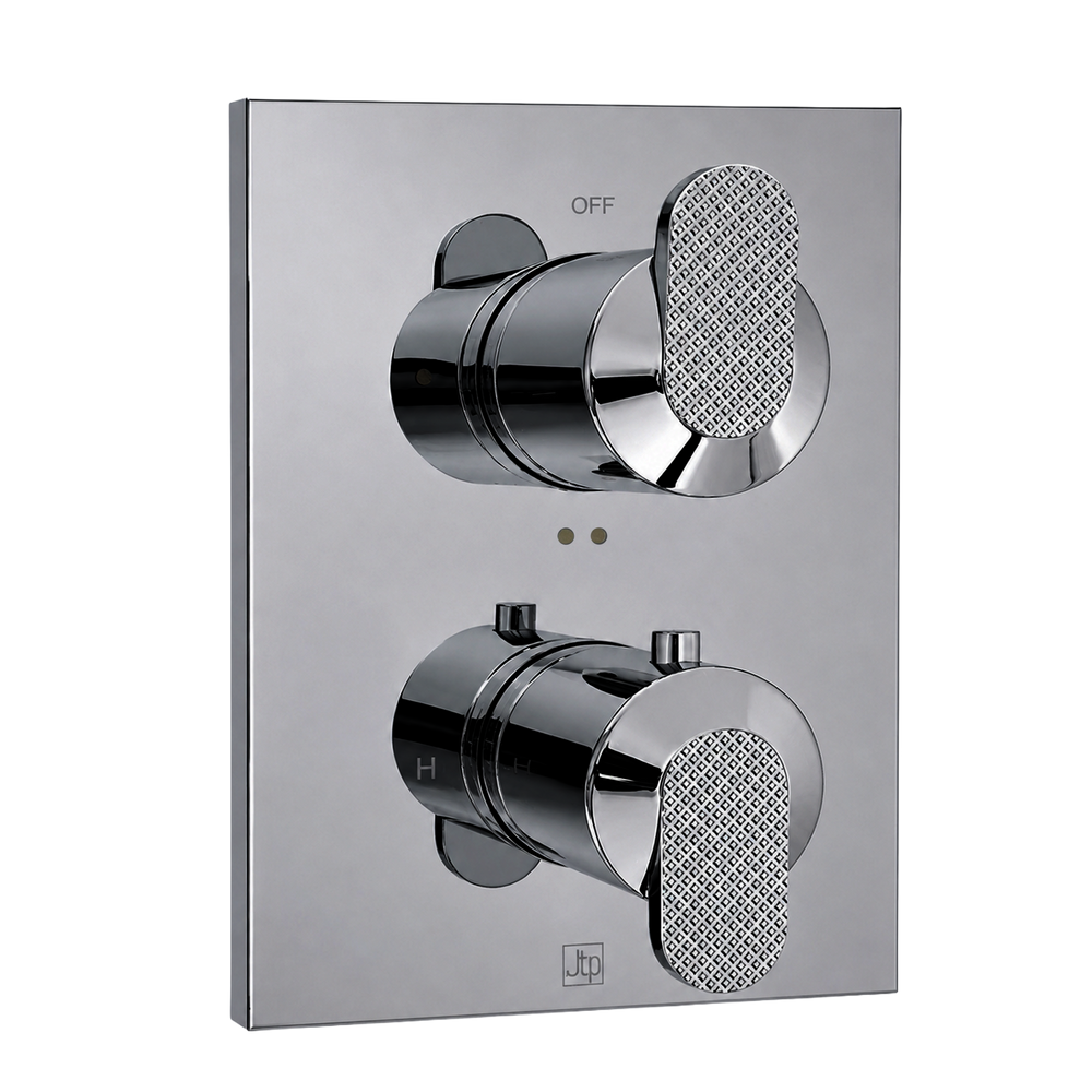 JTP NEO Double Outlet Thermostatic Trimset for Universal Box in Chrome