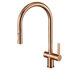 JTP VOS Single Lever Pull Out Kitchen Sink Mixer in Rose Gold