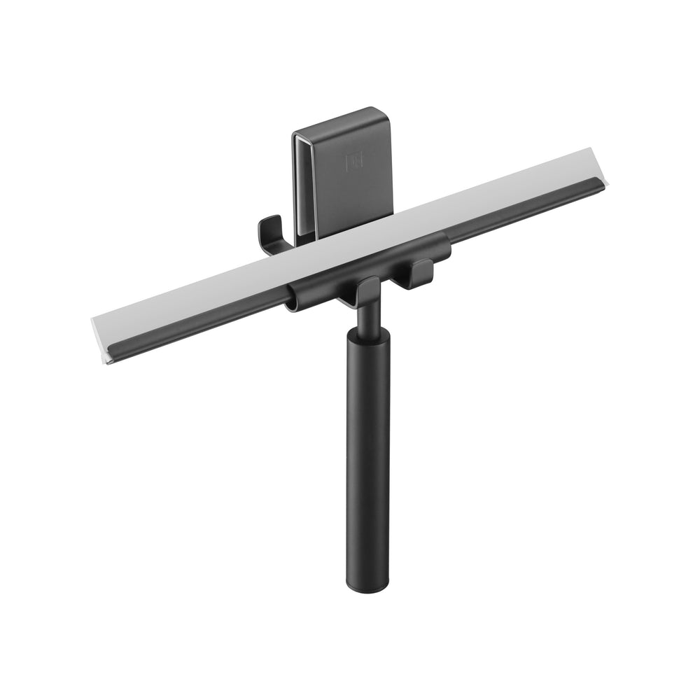 JTP Shower Squeegee with Double Sided Hook in Matt Black