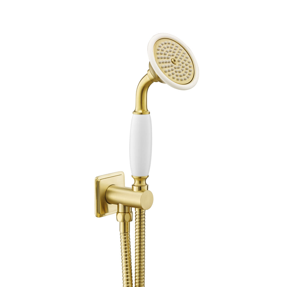 JTP Grosvenor Traditional Water Outlet and Holder with Hand Shower in Brushed Brass