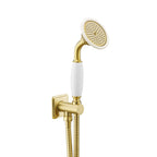 JTP Grosvenor Traditional Water Outlet and Holder with Hand Shower in Brushed Brass