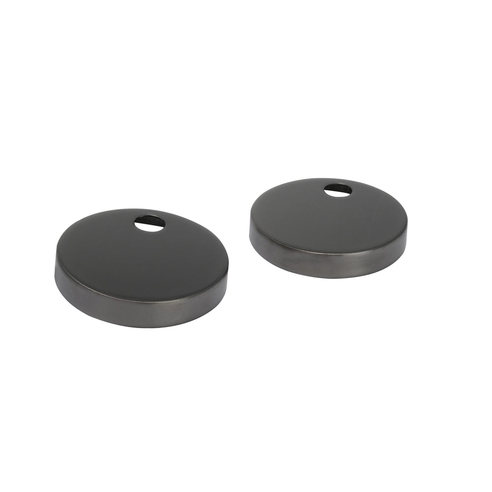 JTP Toilet Seat Fixing Covers in Brushed Black