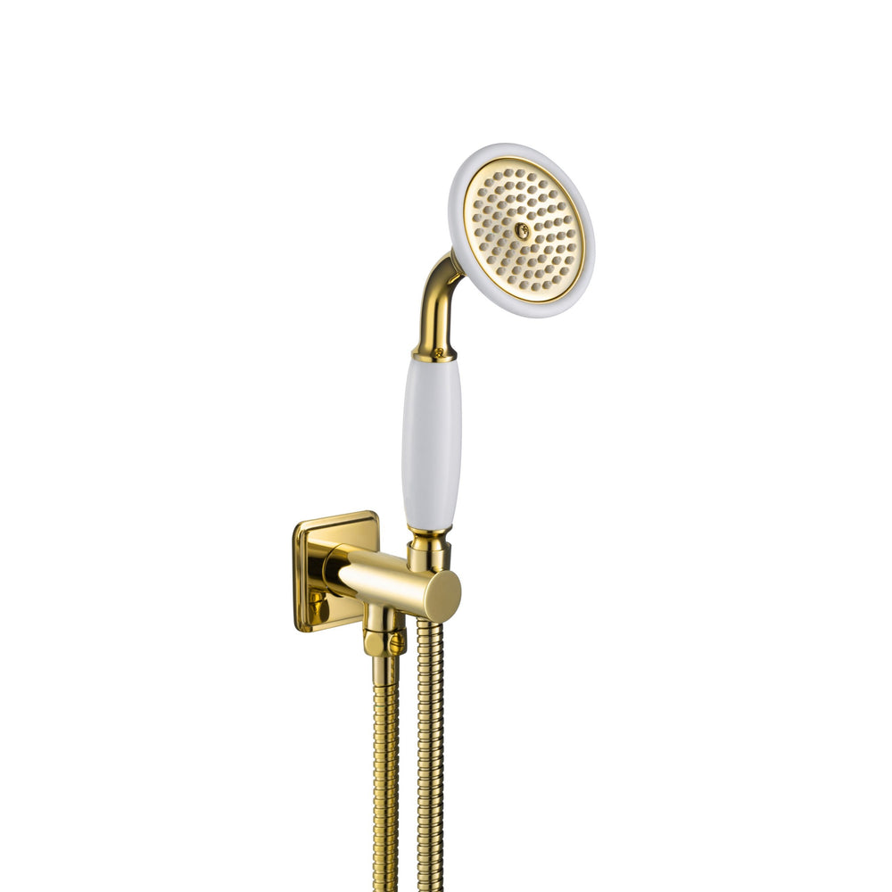 JTP Grosvenor Traditional Water Outlet and Holder with Hand Shower in Polished Gold
