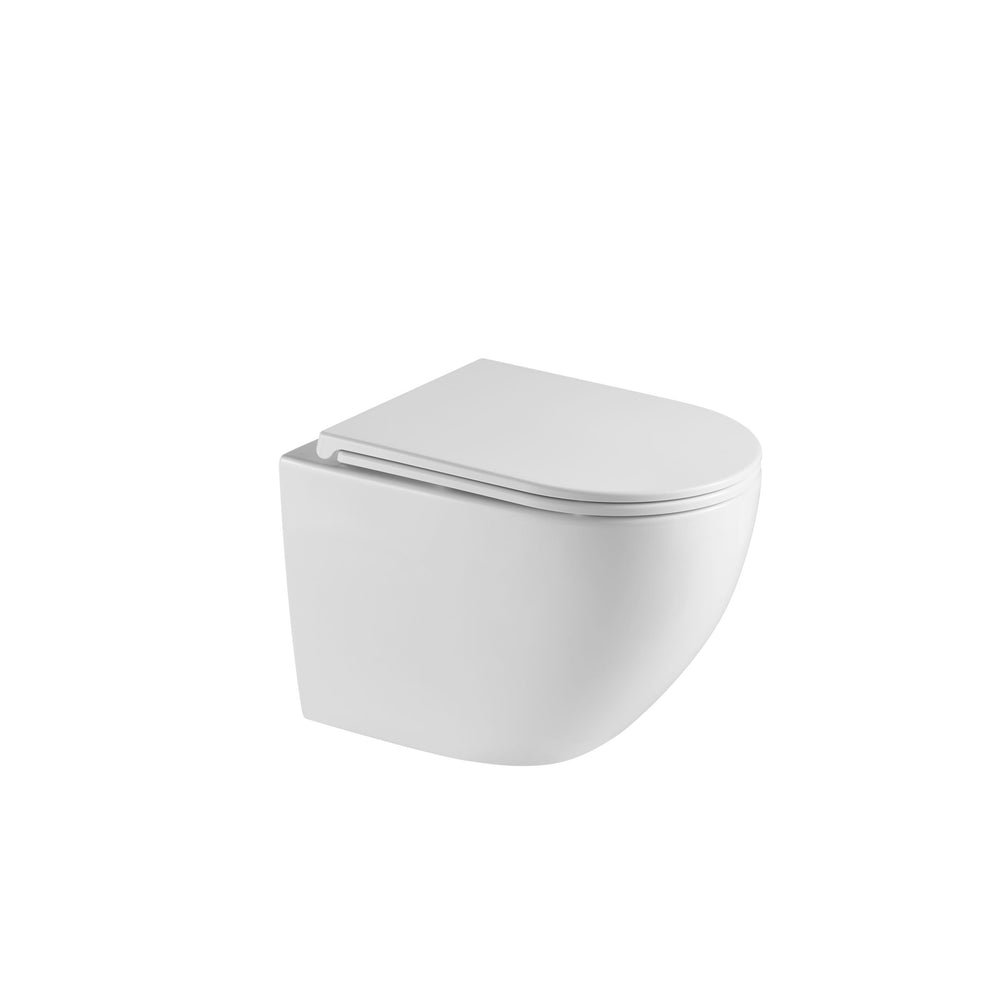 JTP Wortex Rimless Wall Hung Toilet with Soft Close Seat in White Gloss