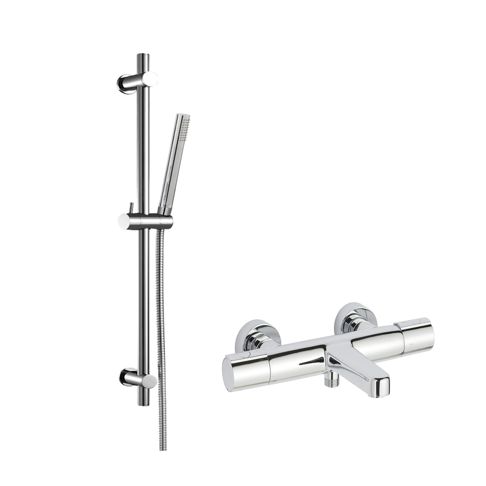 JTP Minimalist Slide Rail Kit with Fusion Thermostatic Bar Mixer in Chrome