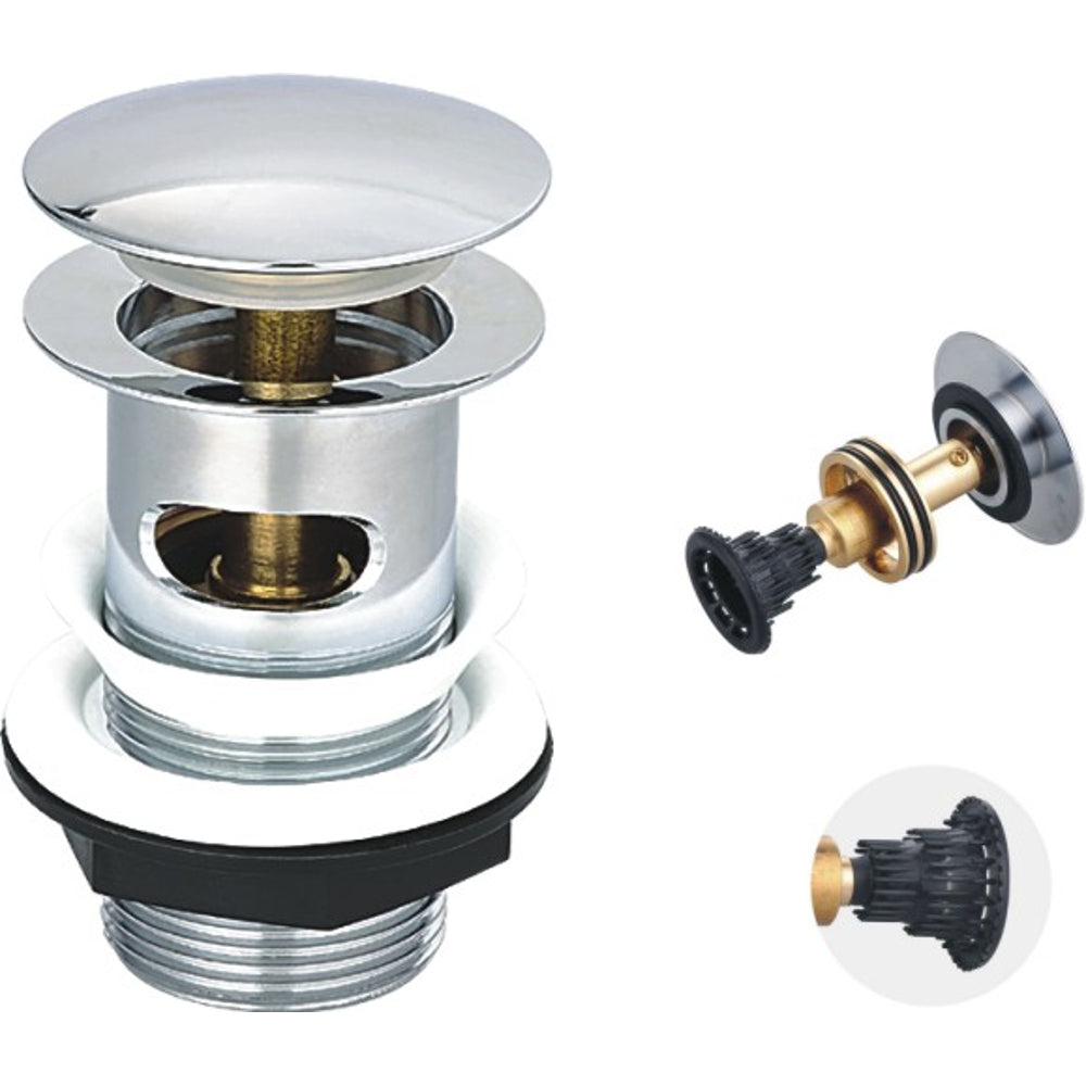 JTP Click Clack Basin Waste, Slotted in Chrome