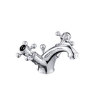 JTP Grosvenor Cross Basin Mixer with Pop Up Waste in Chrome with Black Indices