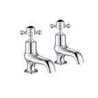 JTP Grosvenor Cross Bath Taps in Chrome with Black Indices