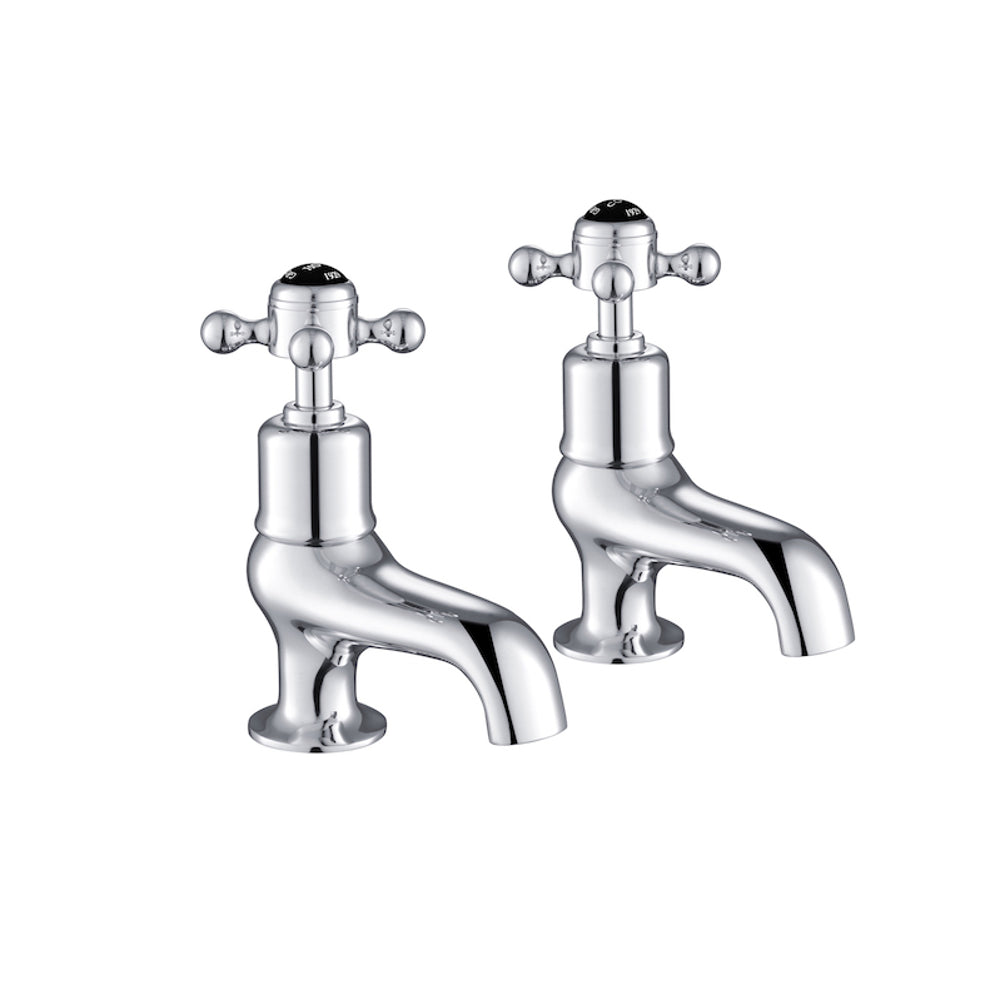 JTP Grosvenor Cross Bath Taps in Chrome with Black Indices