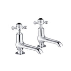 JTP Grosvenor Cross Long Nose Basin Taps in Chrome with Black Indices