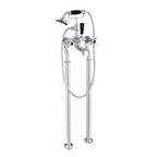 JTP Grosvenor Pinch Freestanding Bath Shower Mixer with Kit in Chrome with Black Indices