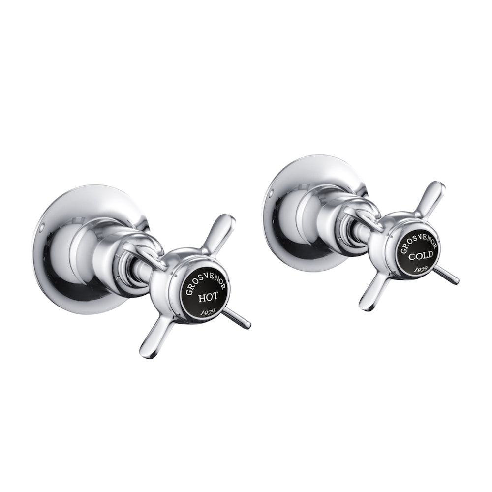 JTP Grosvenor Pinch Wall Valves 1/2" in Chrome with Black Indices