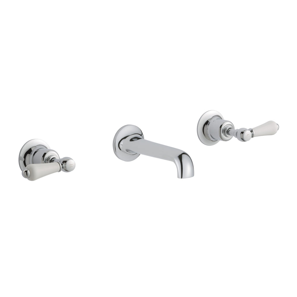 JTP Grosvenor Lever 3 Hole Wall Mounted Basin Mixer in Chrome