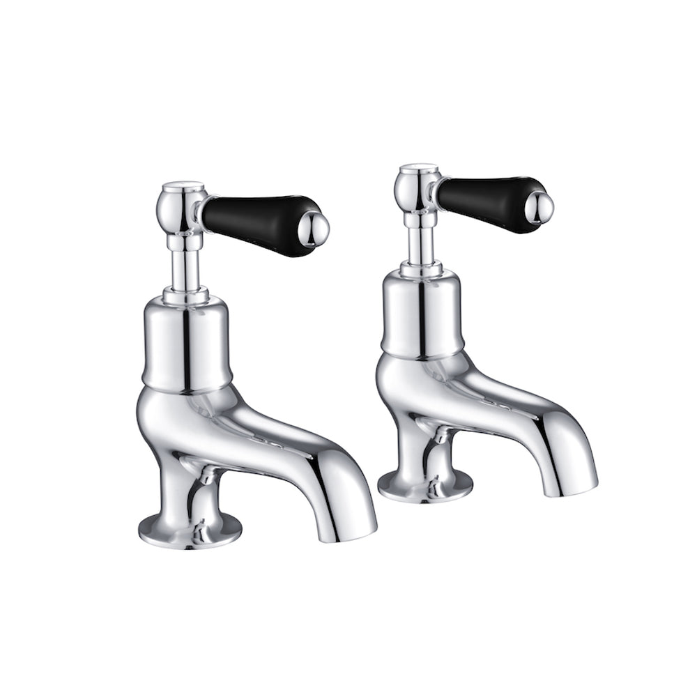 JTP Grosvenor Lever Bath Taps in Chrome with Black Lever