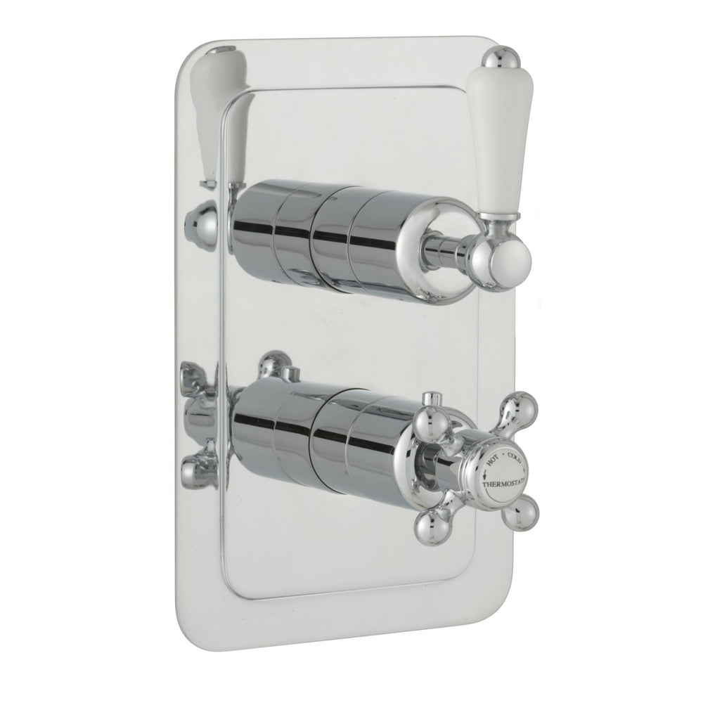 JTP Grosvenor Lever Thermostatic Concealed 1 Outlet Shower Valve, Vertical in Chrome