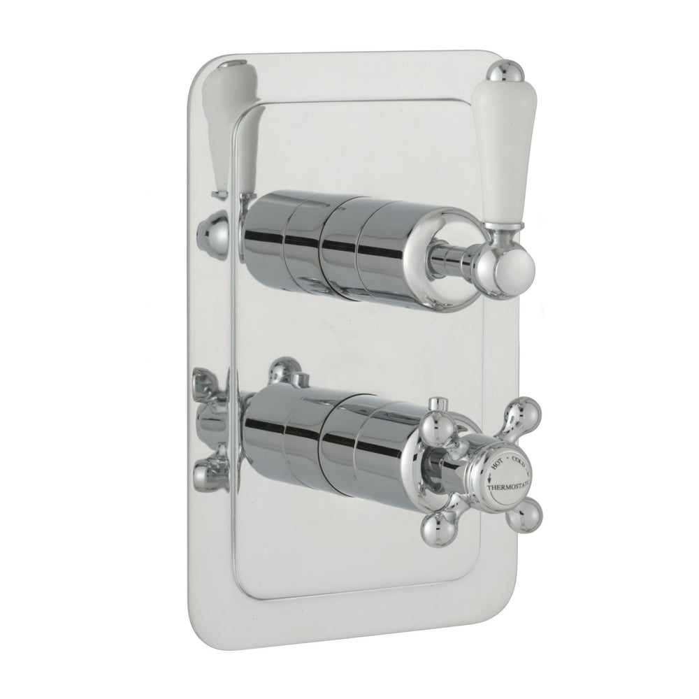 JTP Grosvenor Lever Thermostatic Concealed 2 Outlet Shower Valve 671 in Chrome