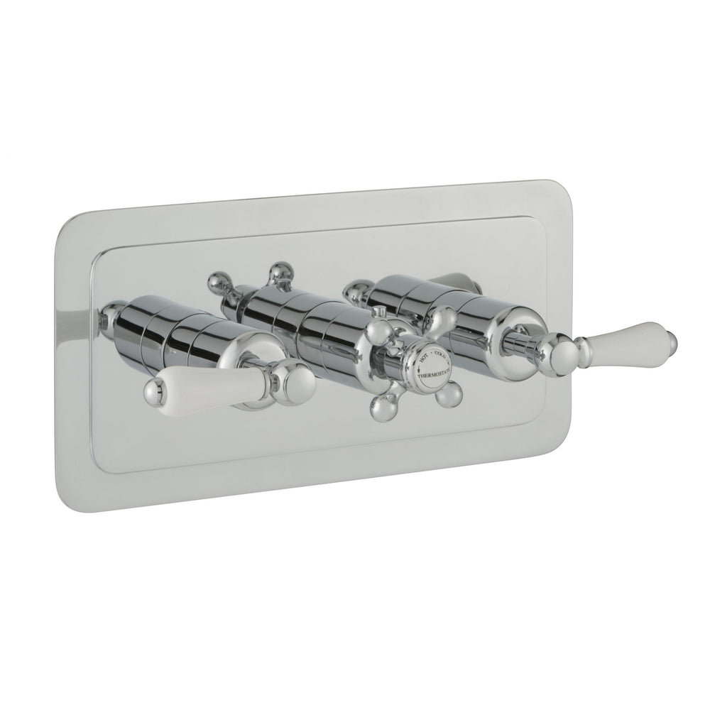 JTP Grosvenor Lever Thermostatic Concealed 3 Outlet Shower Valve, Horizontal in Chrome