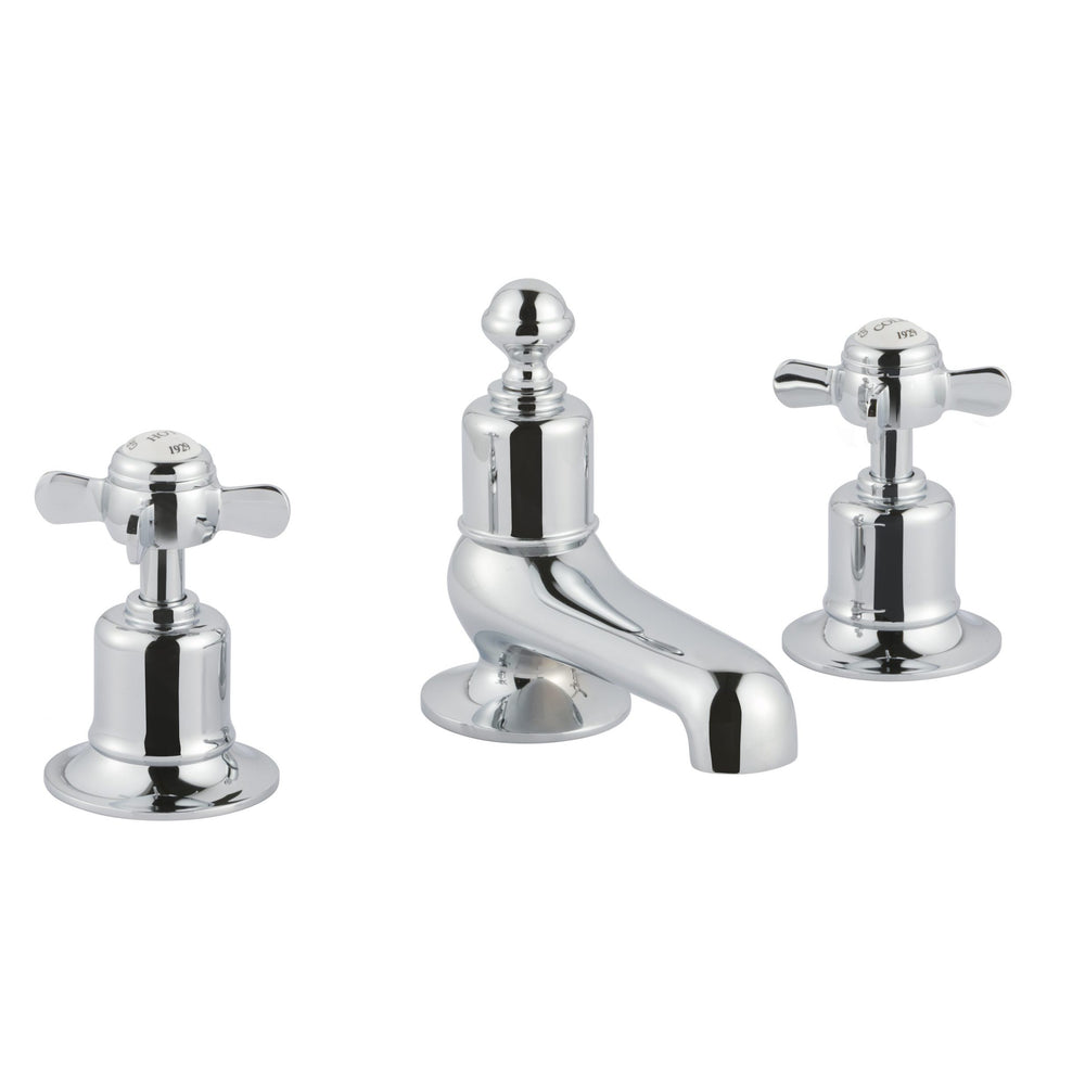 JTP Grosvenor Pinch 3 Hole Deck Mounted Bath Filler in Chrome