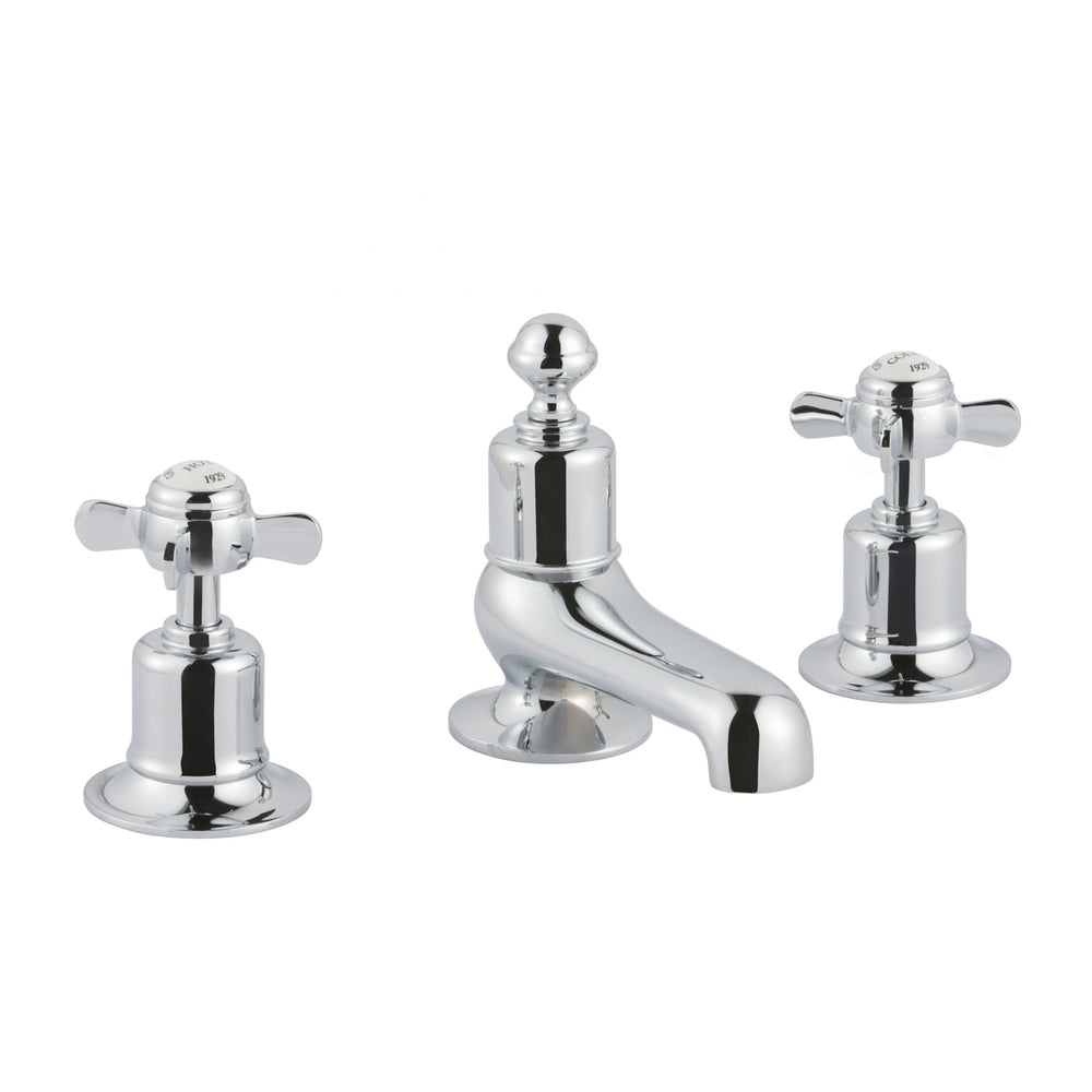 JTP Grosvenor Pinch 3 Hole Deck Mounted Basin Mixer in Chrome