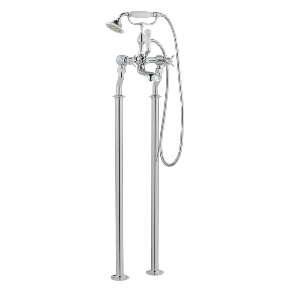 JTP Grosvenor Pinch Freestanding Bath Shower Mixer with Kit in Chrome